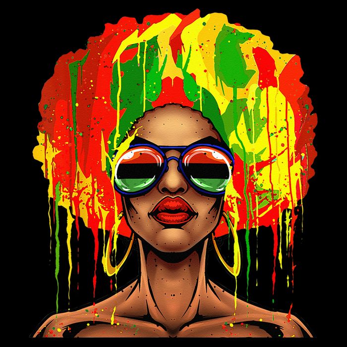 Juneteenth Black Wo Afro Hair Pop Art Black History Tall T-Shirt