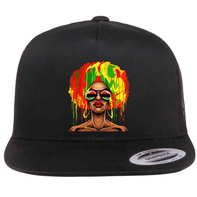 Juneteenth Black Wo Afro Hair Pop Art Black History Flatbill Hat