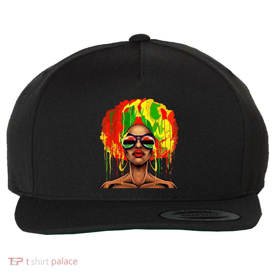 Juneteenth Black Wo Afro Hair Pop Art Black History Wool Snapback Cap