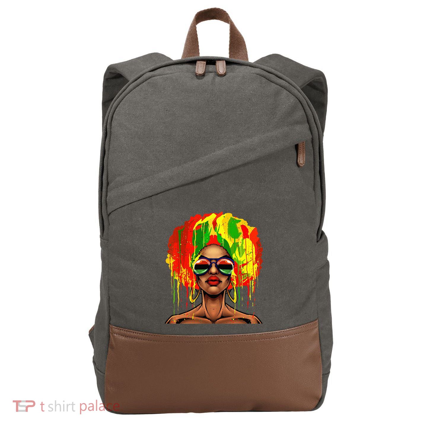 Juneteenth Black Wo Afro Hair Pop Art Black History Cotton Canvas Backpack
