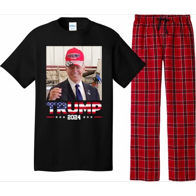 Joe Biden Wearing A Trump Hat Pajama Set