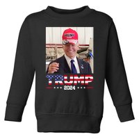 Joe Biden Wearing A Trump Hat Toddler Sweatshirt