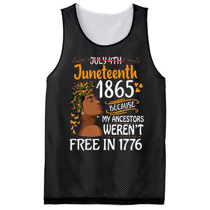 Juneteenth Black Wo Because My Ancestor Weren't Free 1776 Mesh Reversible Basketball Jersey Tank