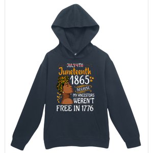 Juneteenth Black Wo Because My Ancestor Weren't Free 1776 Urban Pullover Hoodie