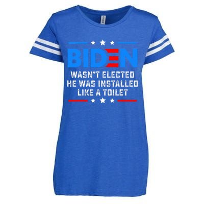 Joe Biden Wasn’T Elected He Was Installed Like A Toilet Enza Ladies Jersey Football T-Shirt