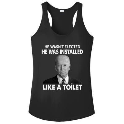 Joe Biden Wasn't Elected He Was Installed Like A Toilet Ladies PosiCharge Competitor Racerback Tank