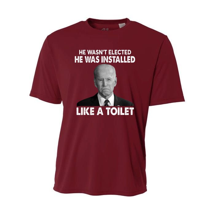 Joe Biden Wasn't Elected He Was Installed Like A Toilet Youth Performance Sprint T-Shirt