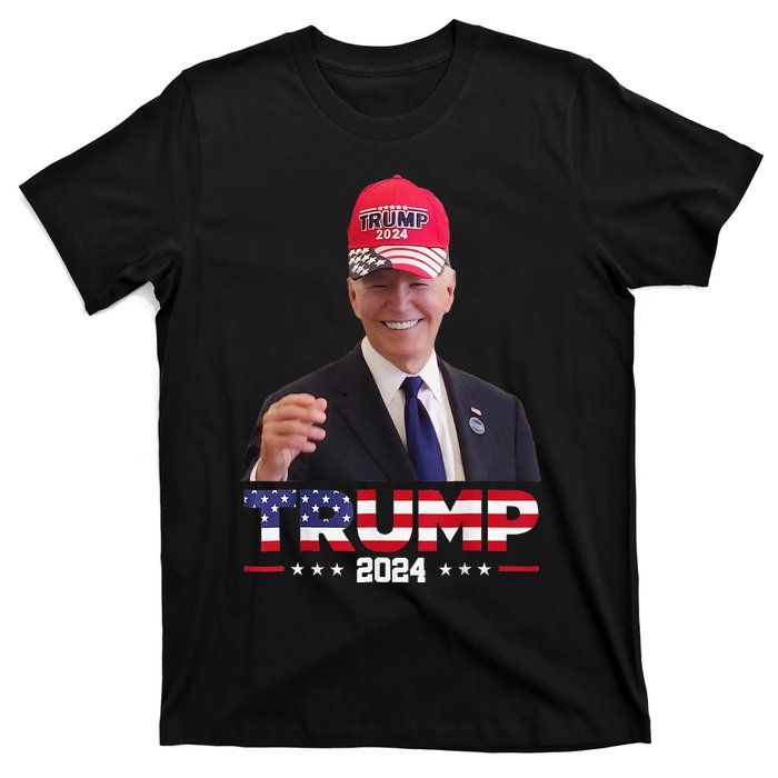 Joe Biden Wearing A Trump Hat Gift T-Shirt