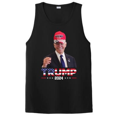 Joe Biden Wearing A Trump Hat Gift PosiCharge Competitor Tank