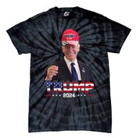 Joe Biden Wearing A Trump Hat Gift Tie-Dye T-Shirt