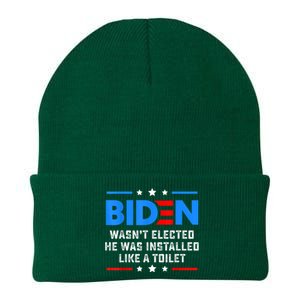 Joe Biden Wasn’t Elected He Was Installed Like A Toilet Knit Cap Winter Beanie