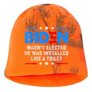 Joe Biden Wasn’t Elected He Was Installed Like A Toilet Kati - Camo Knit Beanie