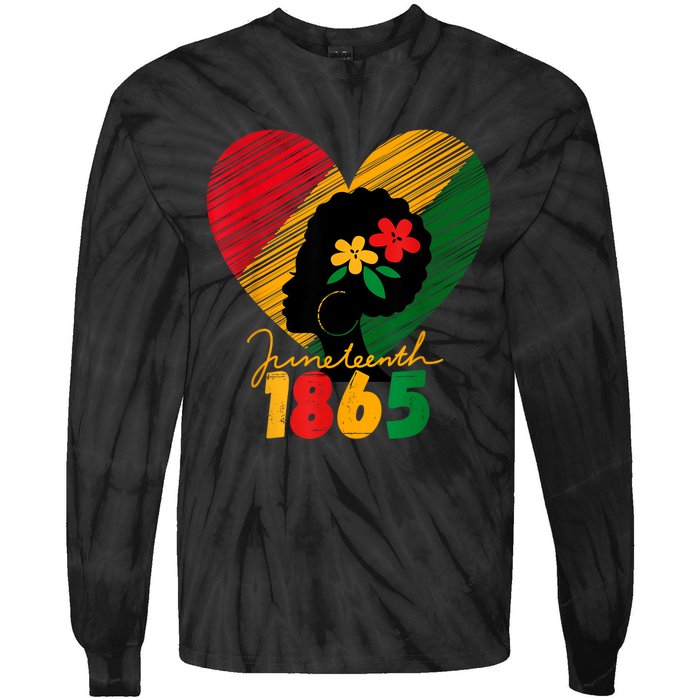 Juneteenth Black Women Remembering My Ancestors Tie-Dye Long Sleeve Shirt