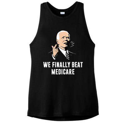 Joe Biden We Finally Beat Medicare Funny Anti Biden Ladies PosiCharge Tri-Blend Wicking Tank