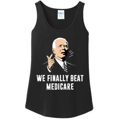 Joe Biden We Finally Beat Medicare Funny Anti Biden Ladies Essential Tank