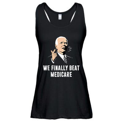 Joe Biden We Finally Beat Medicare Funny Anti Biden Ladies Essential Flowy Tank