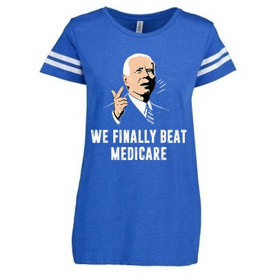 Joe Biden We Finally Beat Medicare Funny Anti Biden Enza Ladies Jersey Football T-Shirt