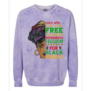 Juneteenth Black Wo Because My Ancestor Weren't Free 1776 Colorblast Crewneck Sweatshirt