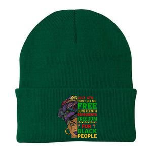 Juneteenth Black Wo Because My Ancestor Weren't Free 1776 Knit Cap Winter Beanie