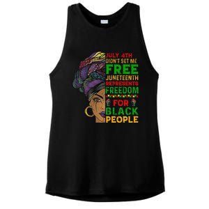 Juneteenth Black Wo Because My Ancestor Weren't Free 1776 Ladies PosiCharge Tri-Blend Wicking Tank