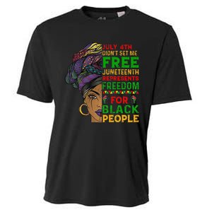 Juneteenth Black Wo Because My Ancestor Weren't Free 1776 Cooling Performance Crew T-Shirt