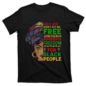 Juneteenth Black Wo Because My Ancestor Weren't Free 1776 T-Shirt