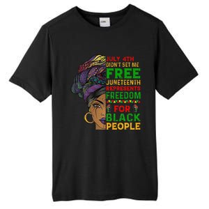 Juneteenth Black Wo Because My Ancestor Weren't Free 1776 Tall Fusion ChromaSoft Performance T-Shirt