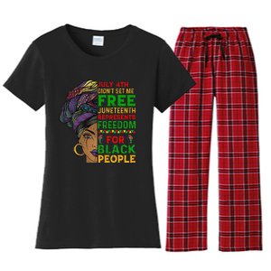 Juneteenth Black Wo Because My Ancestor Weren't Free 1776 Women's Flannel Pajama Set