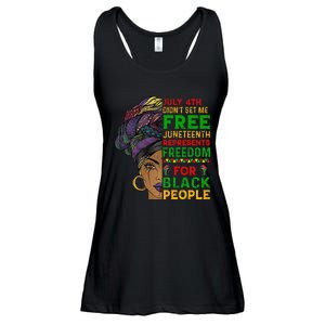 Juneteenth Black Wo Because My Ancestor Weren't Free 1776 Ladies Essential Flowy Tank