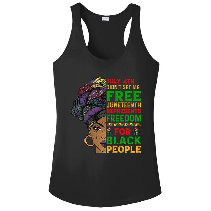 Juneteenth Black Wo Because My Ancestor Weren't Free 1776 Ladies PosiCharge Competitor Racerback Tank