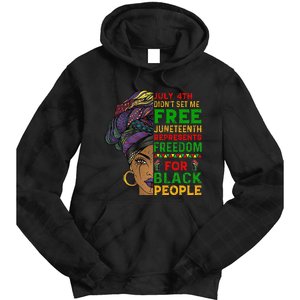 Juneteenth Black Wo Because My Ancestor Weren't Free 1776 Tie Dye Hoodie