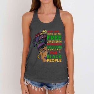 Juneteenth Black Wo Because My Ancestor Weren't Free 1776 Women's Knotted Racerback Tank