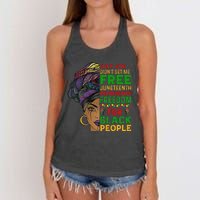 Juneteenth Black Wo Because My Ancestor Weren't Free 1776 Women's Knotted Racerback Tank