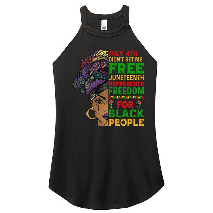 Juneteenth Black Wo Because My Ancestor Weren't Free 1776 Women's Perfect Tri Rocker Tank