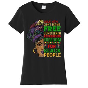 Juneteenth Black Wo Because My Ancestor Weren't Free 1776 Women's T-Shirt