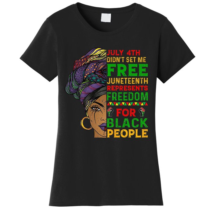 Juneteenth Black Wo Because My Ancestor Weren't Free 1776 Women's T-Shirt