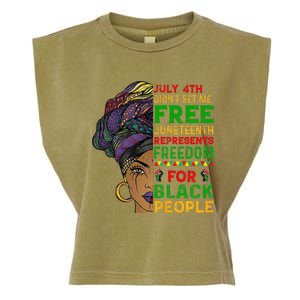 Juneteenth Black Wo Because My Ancestor Weren't Free 1776 Garment-Dyed Women's Muscle Tee