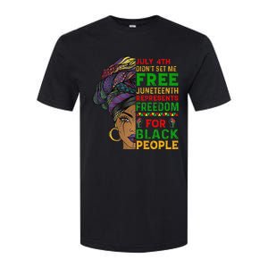 Juneteenth Black Wo Because My Ancestor Weren't Free 1776 Softstyle CVC T-Shirt