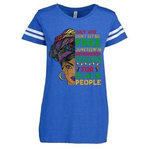 Juneteenth Black Wo Because My Ancestor Weren't Free 1776 Enza Ladies Jersey Football T-Shirt