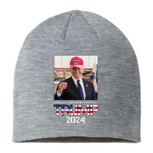 Joe Biden Wearing A Trump Hat Election 2024 Sustainable Beanie