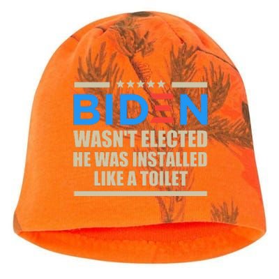 Joe Biden Wasn’t Elected He Was Installed Like A Toilet Kati - Camo Knit Beanie