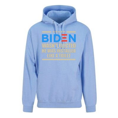 Joe Biden Wasn’t Elected He Was Installed Like A Toilet Unisex Surf Hoodie