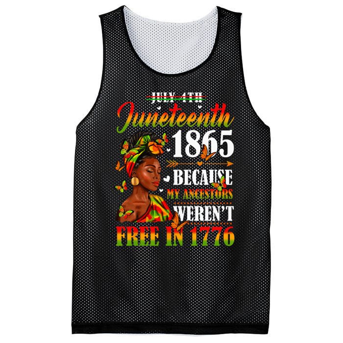 Juneteenth Black Women Because My Ancestor Werent Free 1776 Mesh Reversible Basketball Jersey Tank