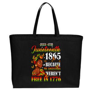 Juneteenth Black Women Because My Ancestor Werent Free 1776 Cotton Canvas Jumbo Tote