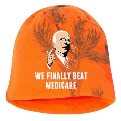 Joe Biden We Finally Beat Medicare Funny Anti Biden Kati - Camo Knit Beanie