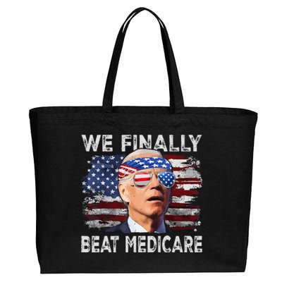 Joe Biden We Finally Beat Medicare Funny Biden Cotton Canvas Jumbo Tote