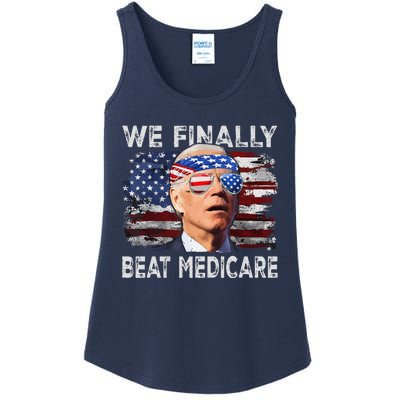 Joe Biden We Finally Beat Medicare Funny Biden Ladies Essential Tank