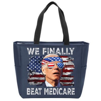 Joe Biden We Finally Beat Medicare Funny Biden Zip Tote Bag