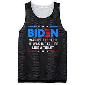 Joe Biden Wasn’t Elected He Was Installed Like A Toilet Mesh Reversible Basketball Jersey Tank