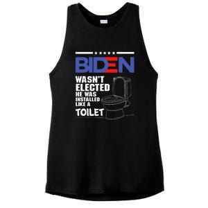 Joe Biden Wasn’t Elected He Was Installed Like A Toilet Ladies PosiCharge Tri-Blend Wicking Tank